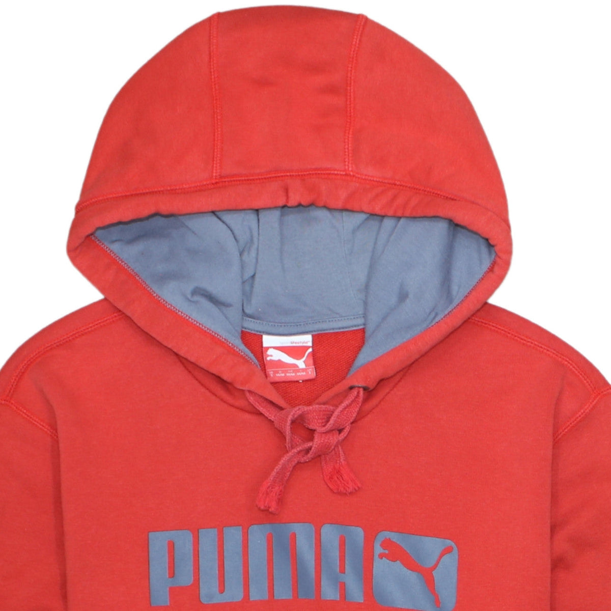 Puma Men's Red Pullover Hoodie Size S Logo Fleece Casual Sweatshirt