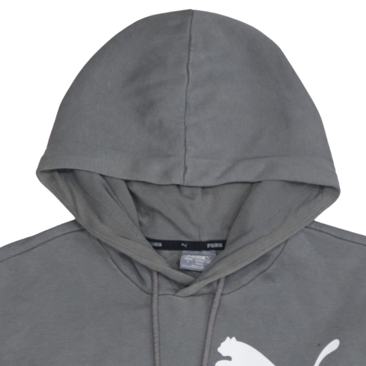Puma Men's Grey Pullover Hoodie Small Graphic Print Sportswear