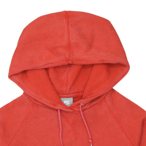 Nike Womens Red Pullover Hoodie Medium Hooded Logo Sweatshirt