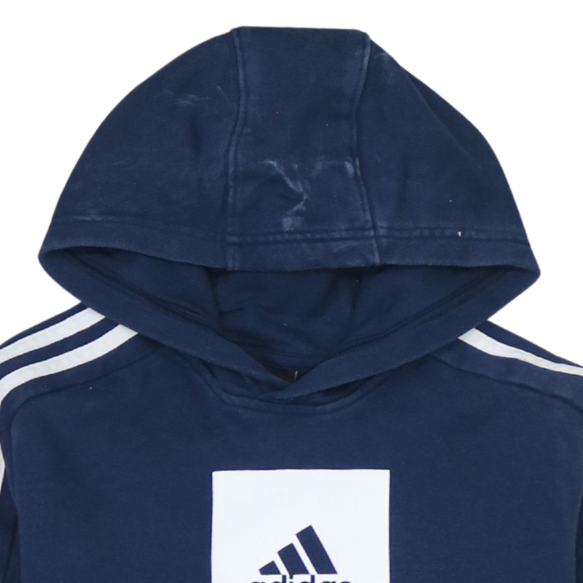 Adidas Boys Navy Blue Pullover Hoodie 11-12 Years Logo Cotton Blend Sweatshirt