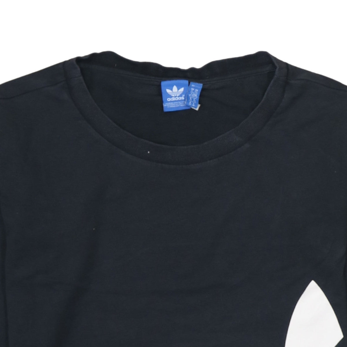 Adidas Womens Black Crew Neck Pullover Sweatshirt Size XS