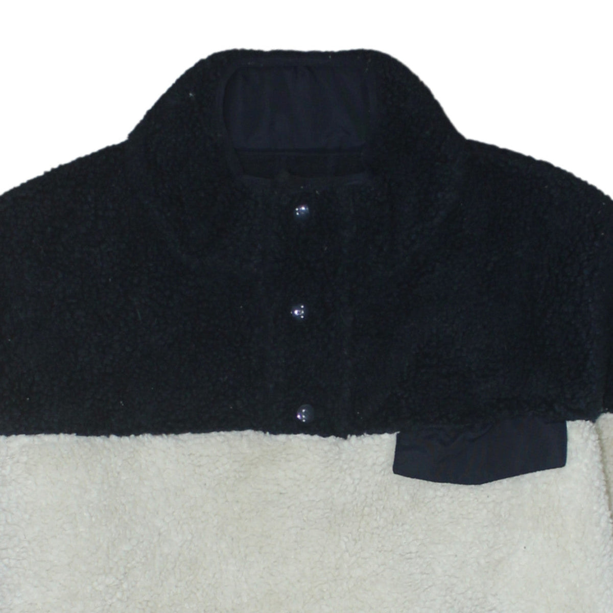 Dickies Men’s Black Beige Small Fleece Henley Sweatshirt