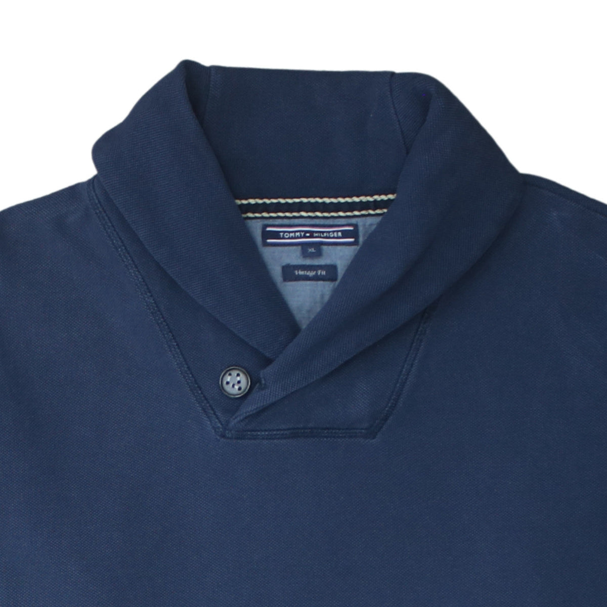 Tommy Hilfiger Men's Blue Henley Sweatshirt XL Vintage Fit