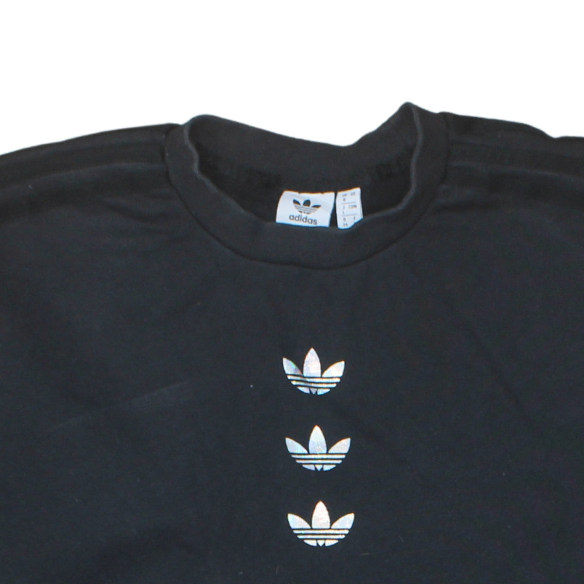 Adidas Womens Black Size 8 Crew Neck Long Sleeve Pullover Sweatshirt