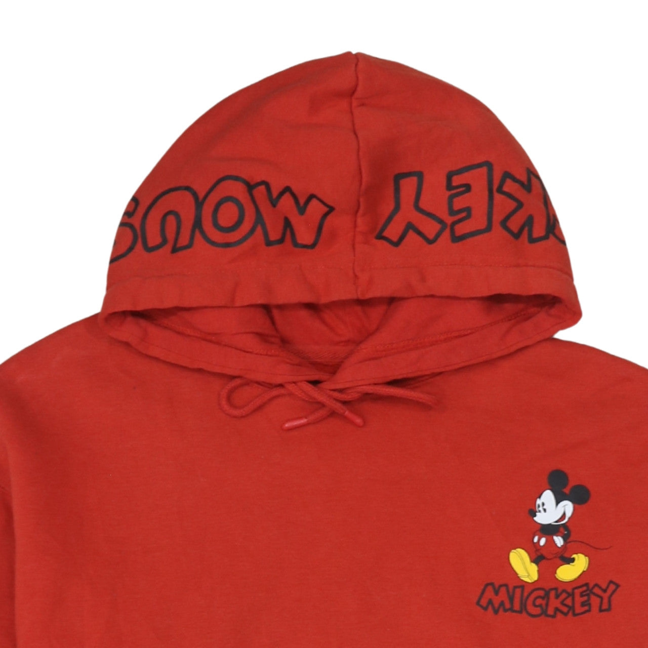 Disney Mickey Mouse Red Pullover Hoodie XS Women Cotton Fleece