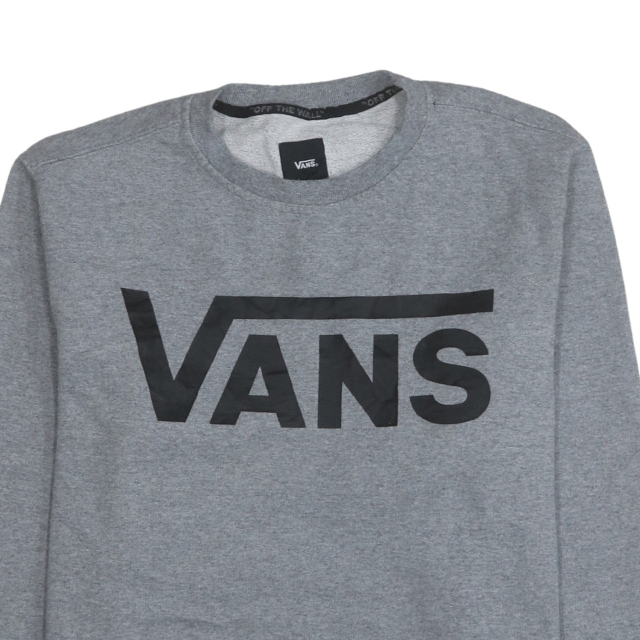 Vans Mens Grey Logo Crew Neck Pullover Sweatshirt Medium