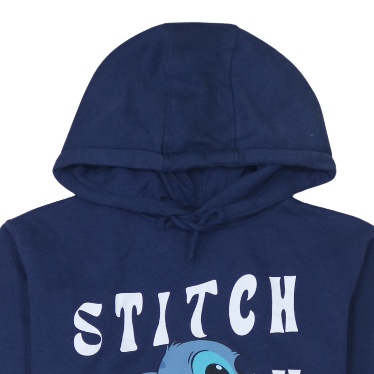 Disney Women Blue Stitch Pullover Hoodie 2XS Cotton Blend