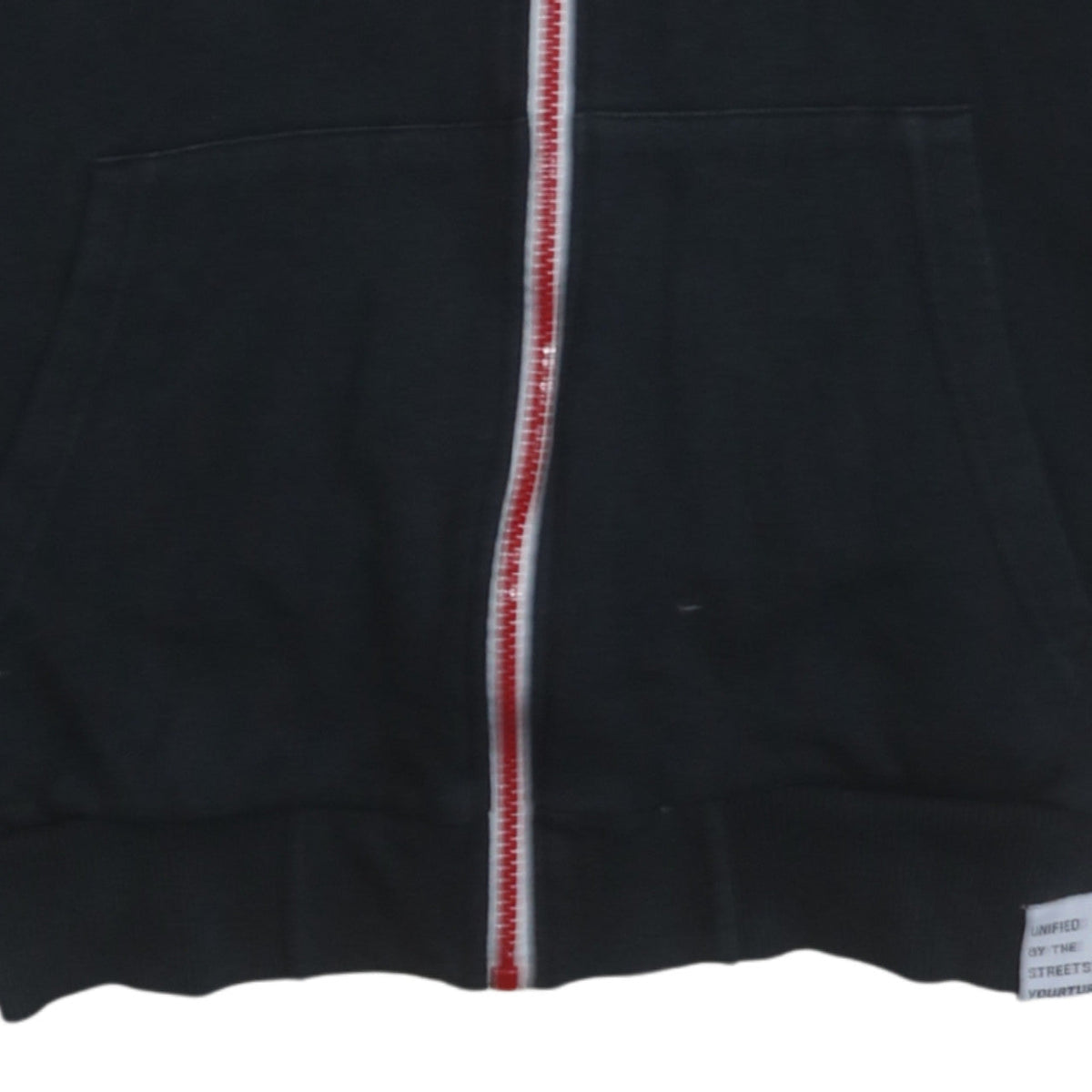 Your Turn Men’s Black Full Zip Hoodie M Sports Stripe Casual