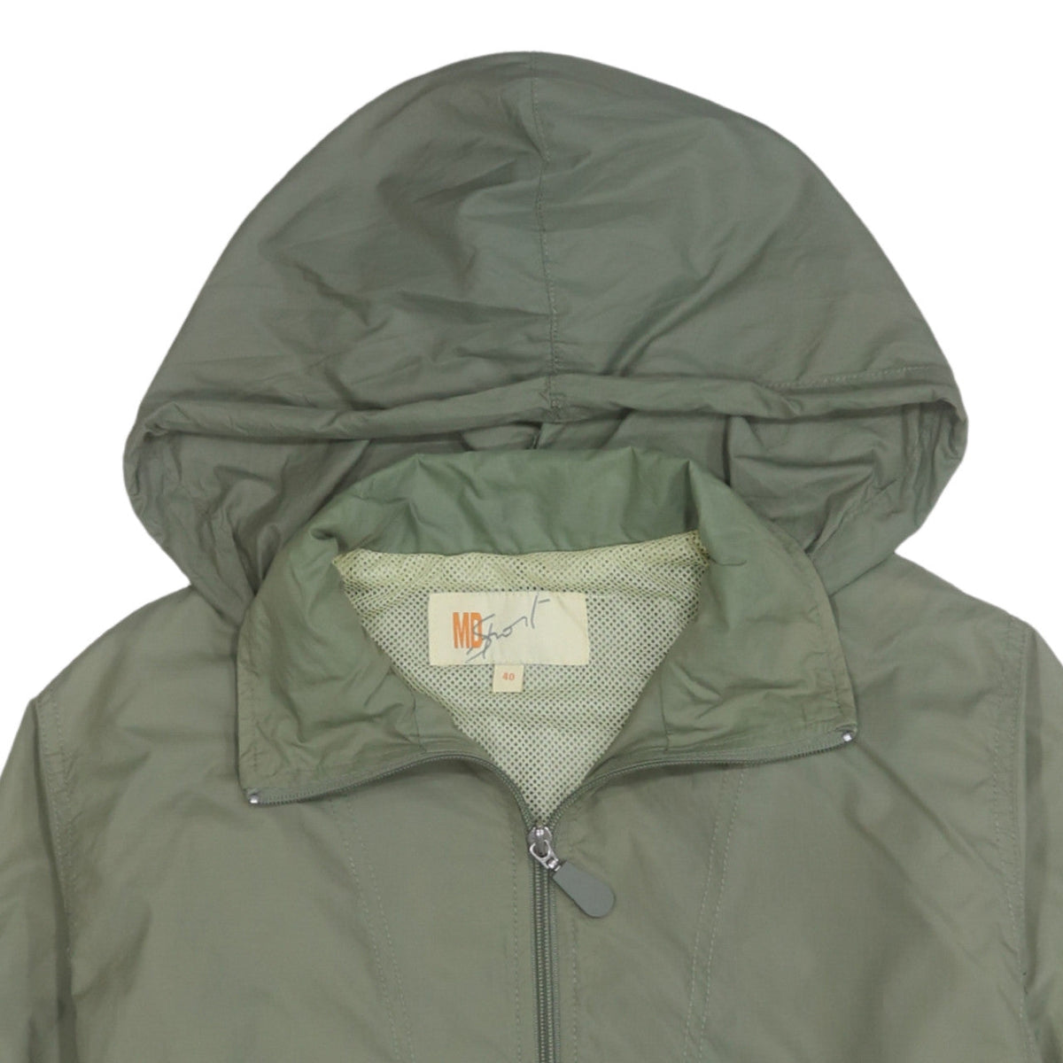 MD Sport Women Green Size 12 Hooded Nylon Windbreaker Jacket