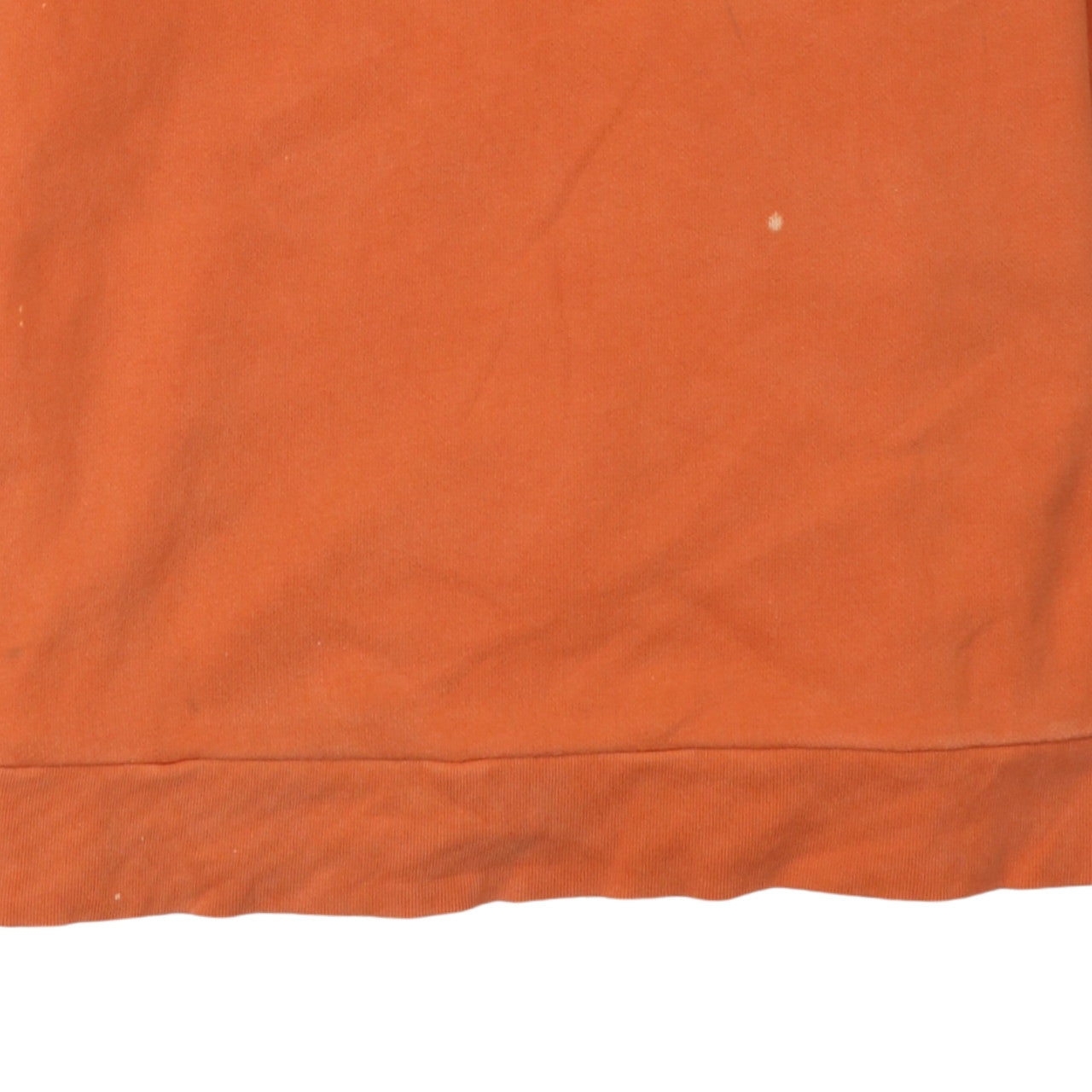 Adidas Mens Orange Logo Crew Neck Pullover Sweatshirt Size L