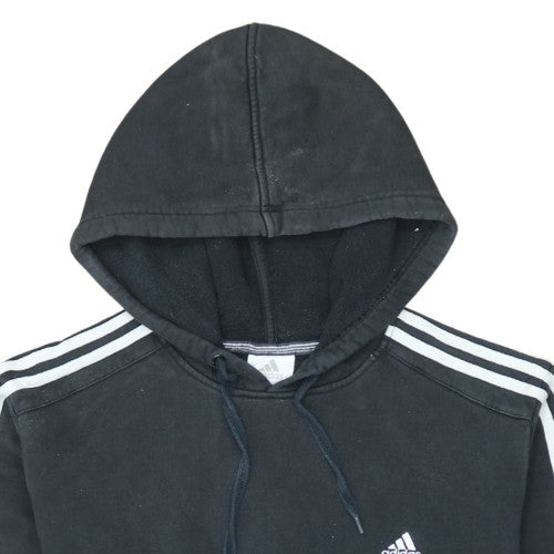 Adidas Mens Black Pullover Hoodie L Sports Fleece Sweatshirt