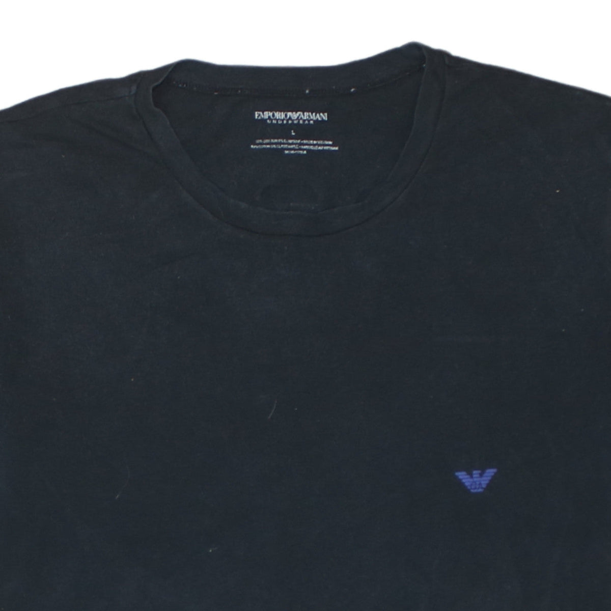 Emporio Armani Men's Black Slim Fit Logo T-Shirt Size L