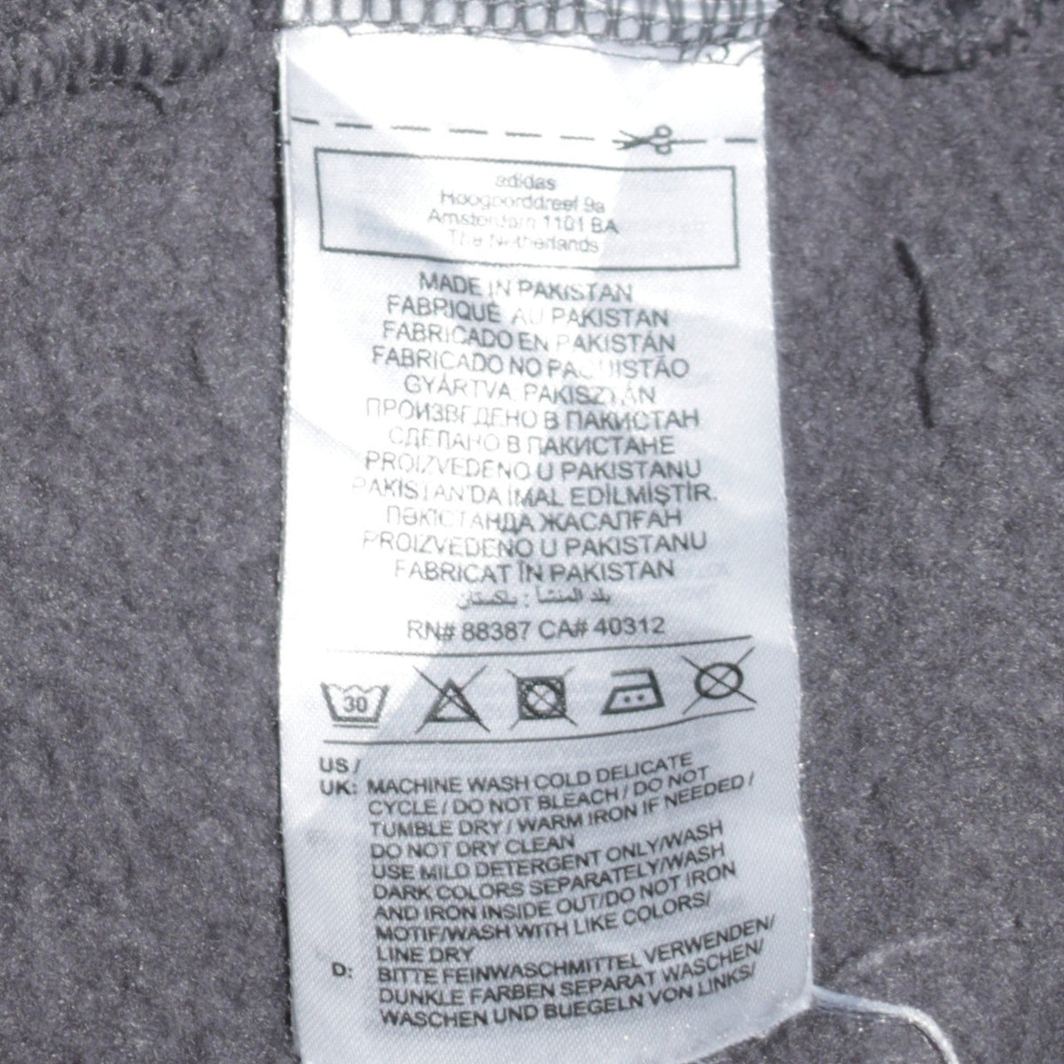 Adidas Men's Grey Pullover Hoodie Size M Hooded Fleece Sweatshirt
