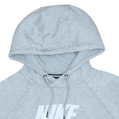 Nike Men’s Grey Pullover Hoodie Small Graphic Logo Sports Fleece