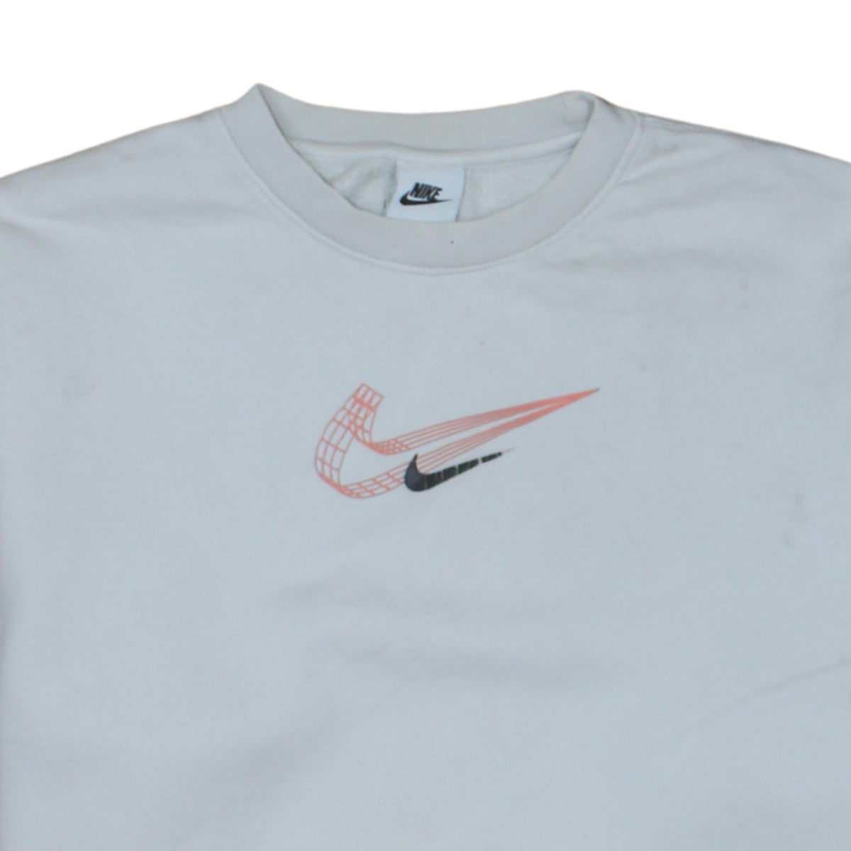 Nike Men's White Graphic Logo Sweatshirt M Pullover Fleece
