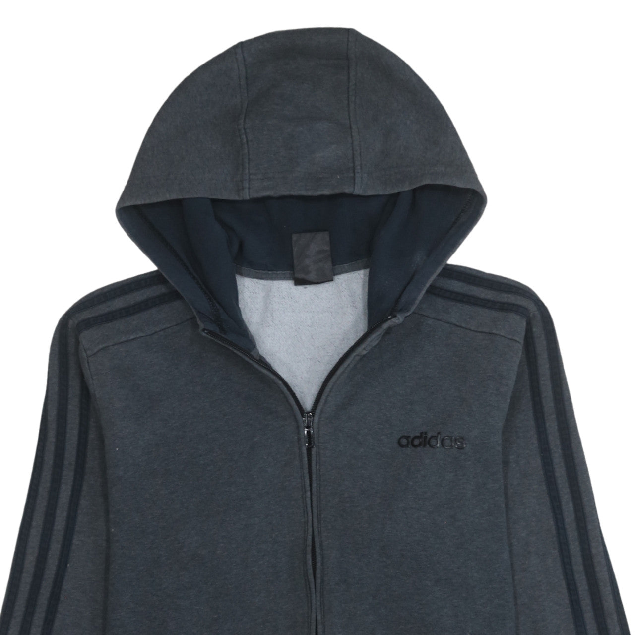 adidas Men Grey Full Zip Hoodie M Regular Fit Sportswear