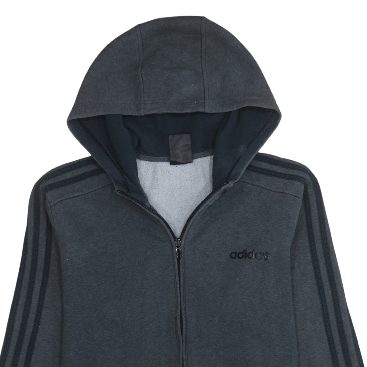 adidas Men Grey Full Zip Hoodie M Regular Fit Sportswear