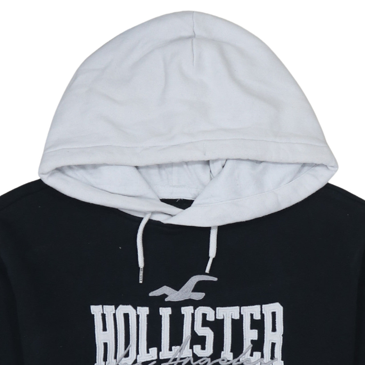 Hollister Women’s Black and White Pullover Hoodie XS