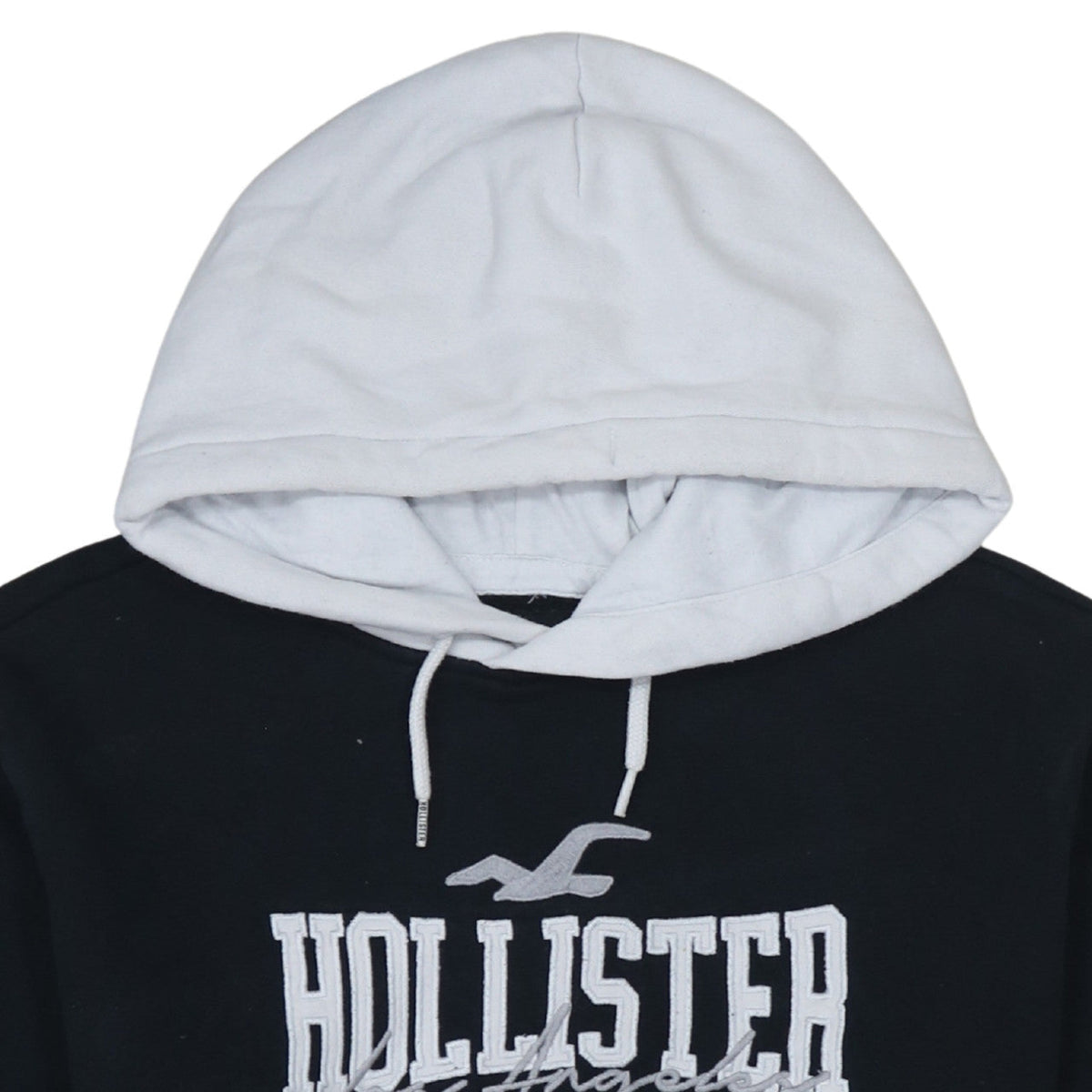Hollister Women’s Black and White Pullover Hoodie XS