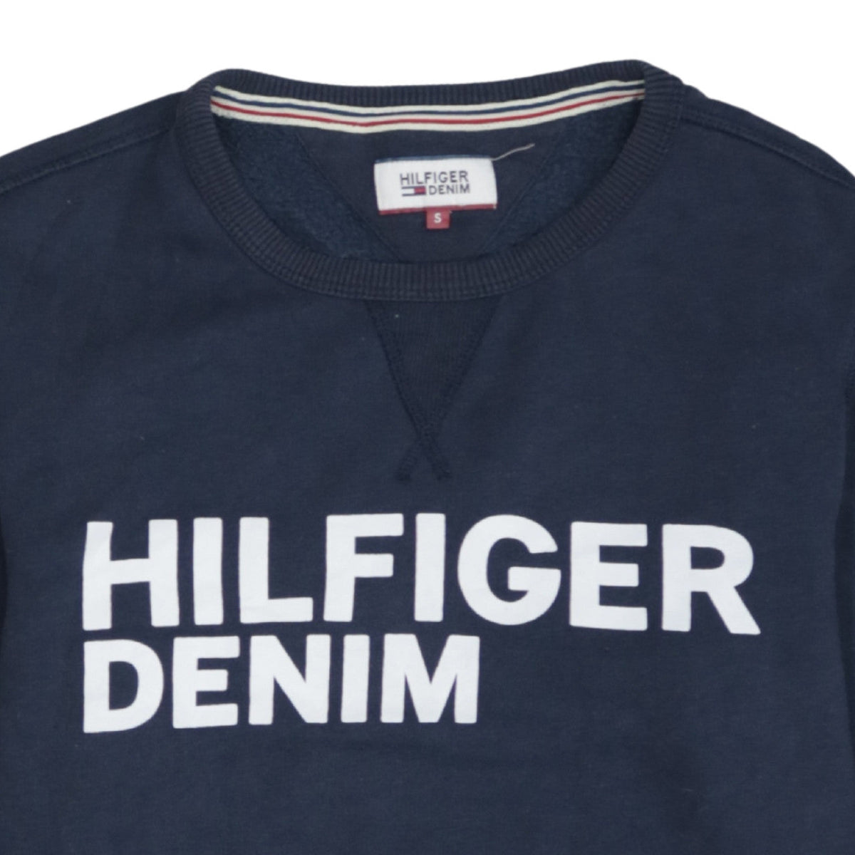 Hilfiger Denim Men's Blue Crew Neck Logo Sweatshirt Size S