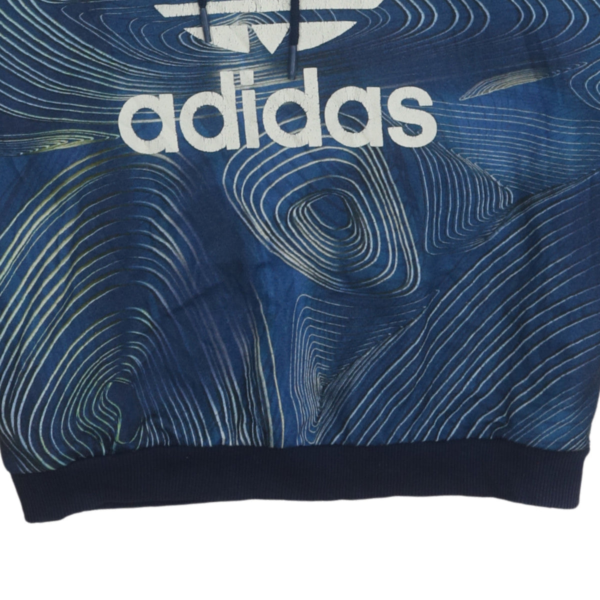 Adidas Womens Blue Graphic Pullover Hoodie Size 16