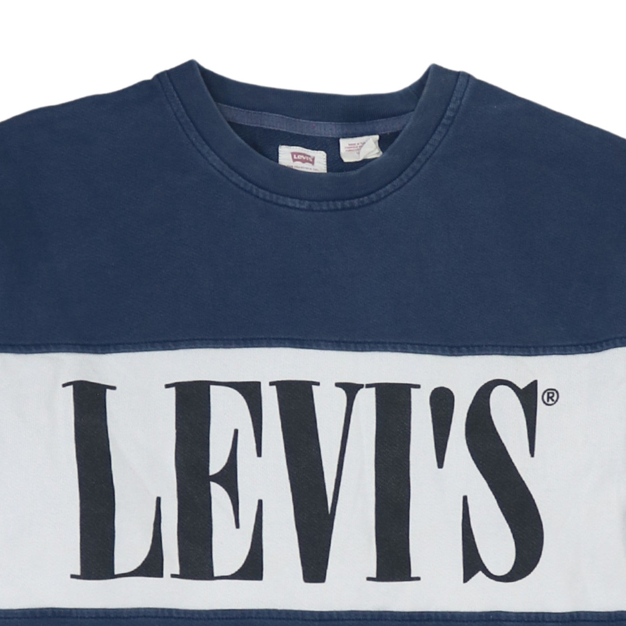 Levi's Mens Blue Logo Crew Neck Pullover Sweatshirt Size L