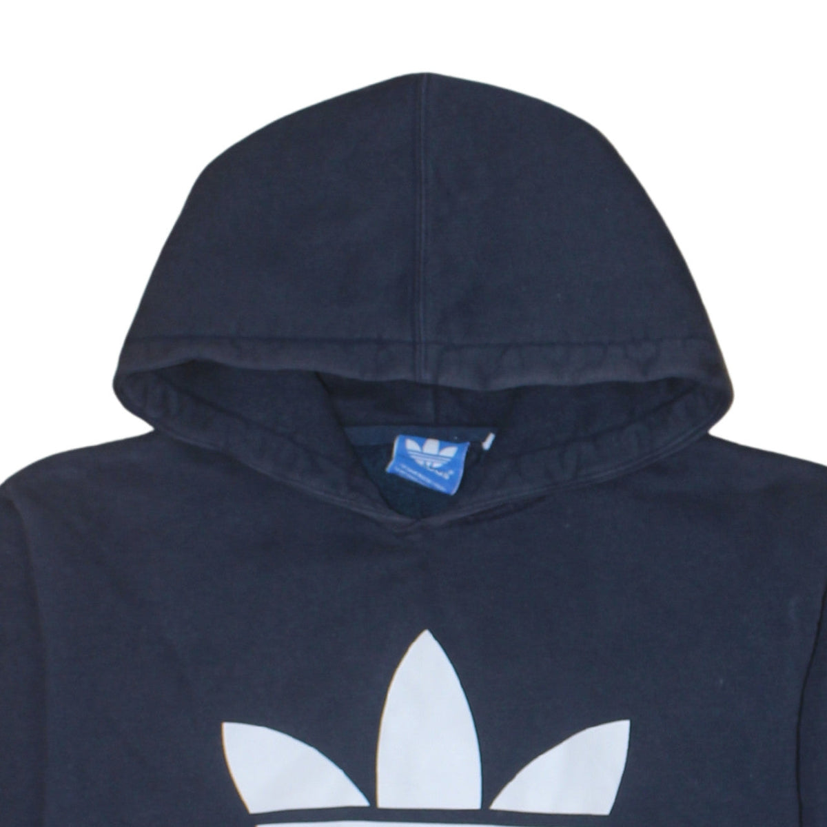 Adidas Mens Blue Pullover Hoodie S Graphic Trefoil Sweatshirt