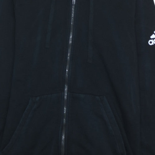 Adidas Womens Black L Full Zip Hoodie Sweatshirt with Hood