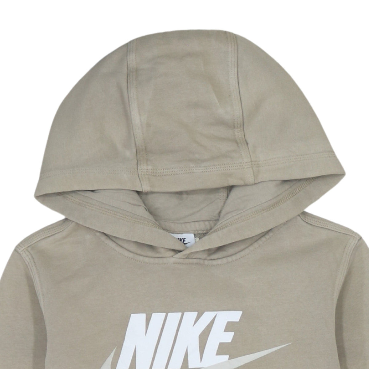 Nike Boys Beige Pullover Hoodie L 147-158cm Long Sleeve Graphic Logo