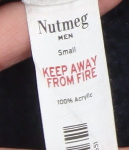 Nutmeg Men Blue Small 1/2 Zip High Neck Acrylic Knit Jumper