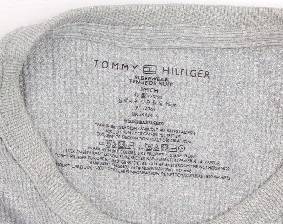 Tommy Hilfiger Men's Grey Long Sleeve Cotton Crew Neck T-Shirt Size S