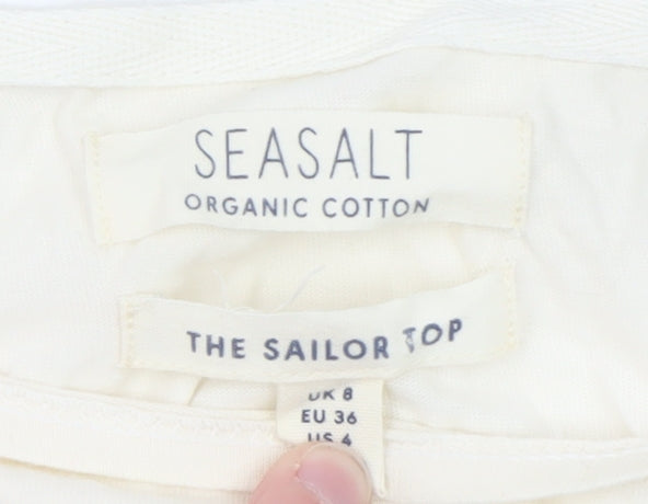 Seasalt Women’s Multicoloured Striped Sailor Top Size 8 Cotton
