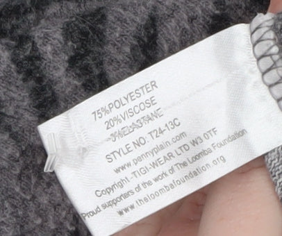 TIGI Women’s Grey Animal Print Button Cardigan Size 14