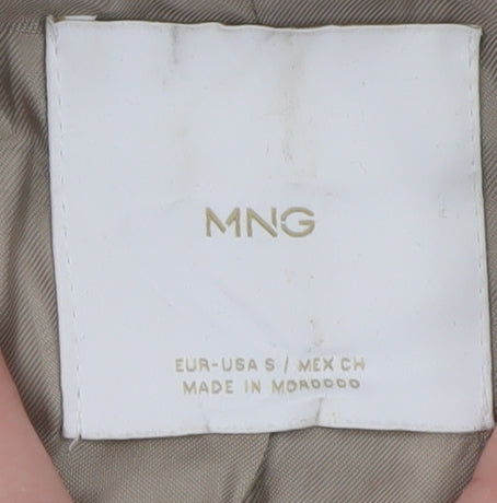 Mango Women Beige Pinstripe Linen Cotton Blazer Size S