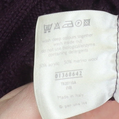 Marks & Spencer Women’s Purple Roll Neck Rib Knit Jumper Size 10