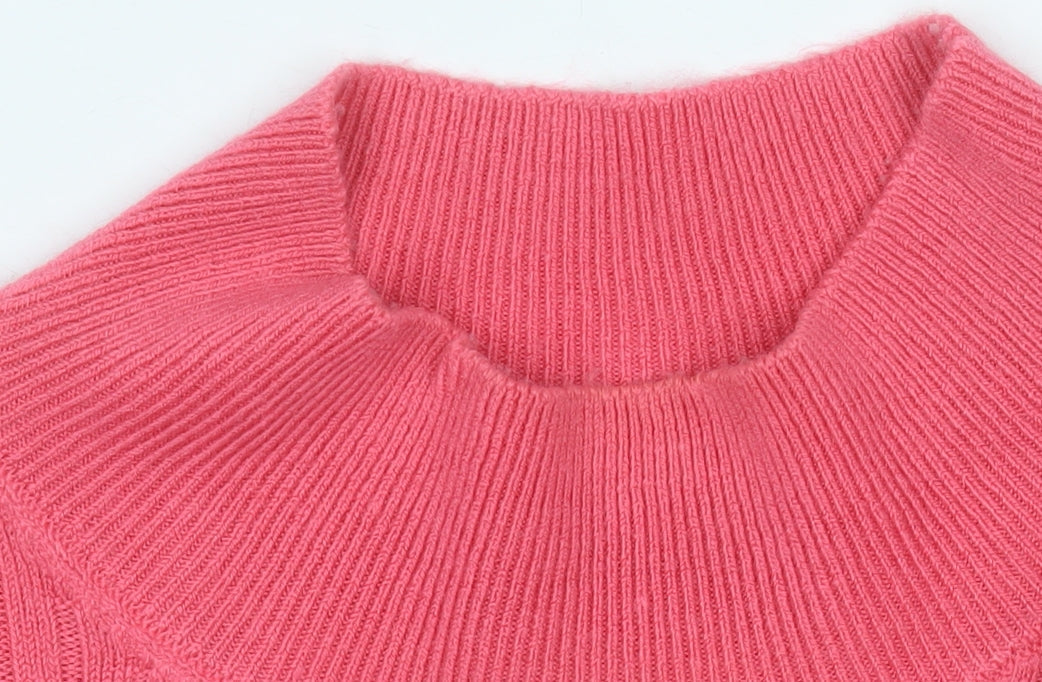 Marks and Spencer Women Pink XS Ribbed Knit Jumper Dress
