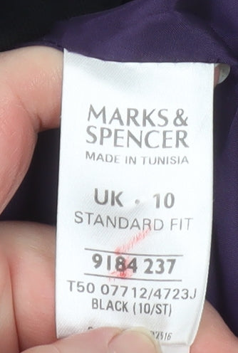 Marks and Spencer Women's Black Velvet Blazer UK 10 Classic Fit