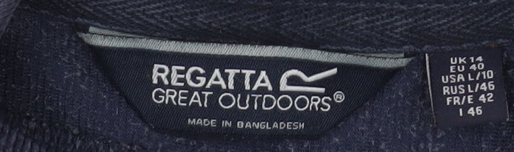 Regatta Women Navy Blue Fleece Pullover Hoodie UK 14