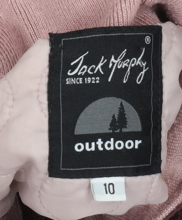 Jack Murphy Womens Brown Waterproof Long Hooded Rain Coat Size 10