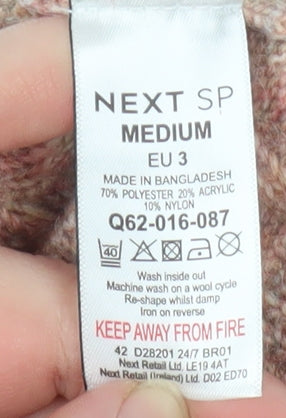 NEXT Womens Pink Cable-Knit Crew Neck Jumper Medium