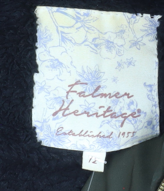 Falmer Heritage Women's Green Parka Coat Size 12 Faux Fur Hooded