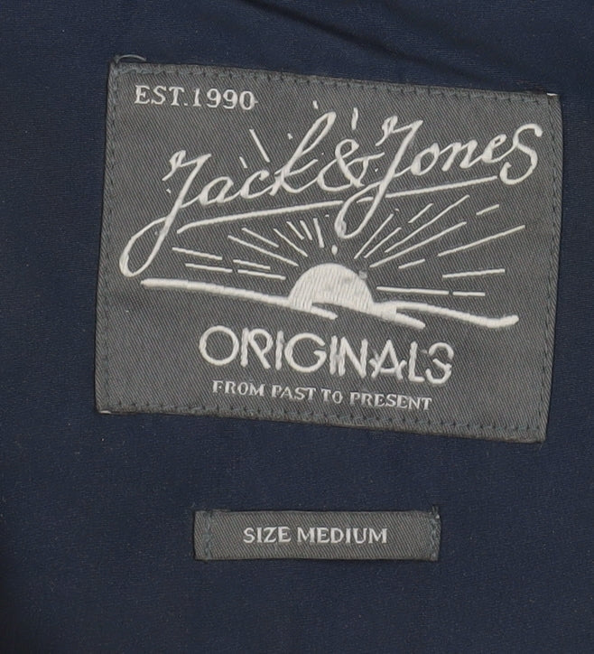 Jack & Jones Men's Blue Hooded Parka Jacket Size M