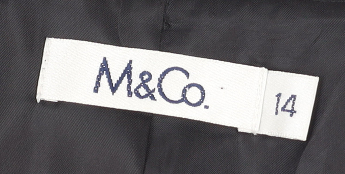M&Co Women's Black Size 14 Tailored Three-Button Blazer Jacket