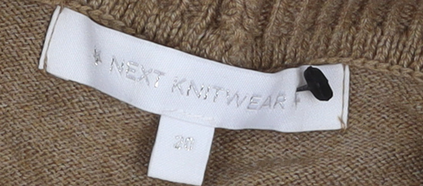 Next Women’s Beige Striped Roll Neck Long Sleeve Jumper Size 20