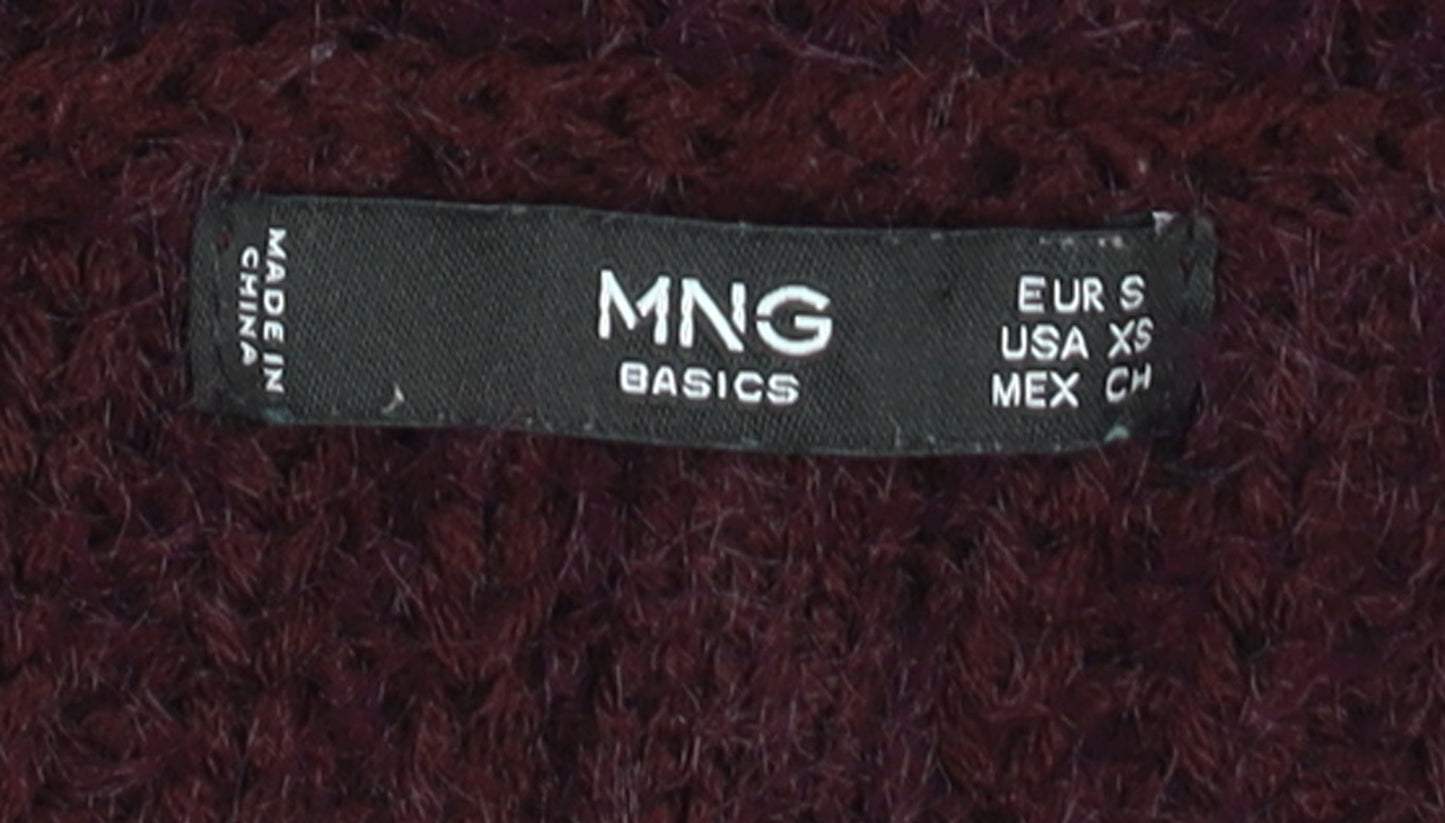 MNG Women’s Purple Chunky-Knit Pullover Jumper Size 8