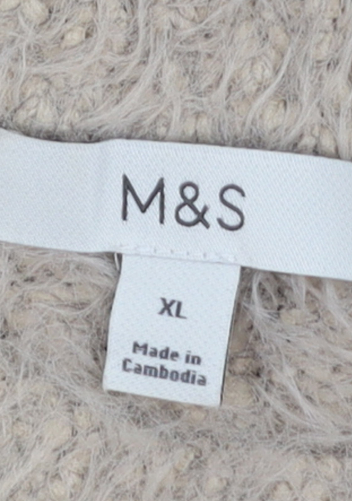 Marks & Spencer Women’s Beige XL Fluffy Knit Pullover Jumper