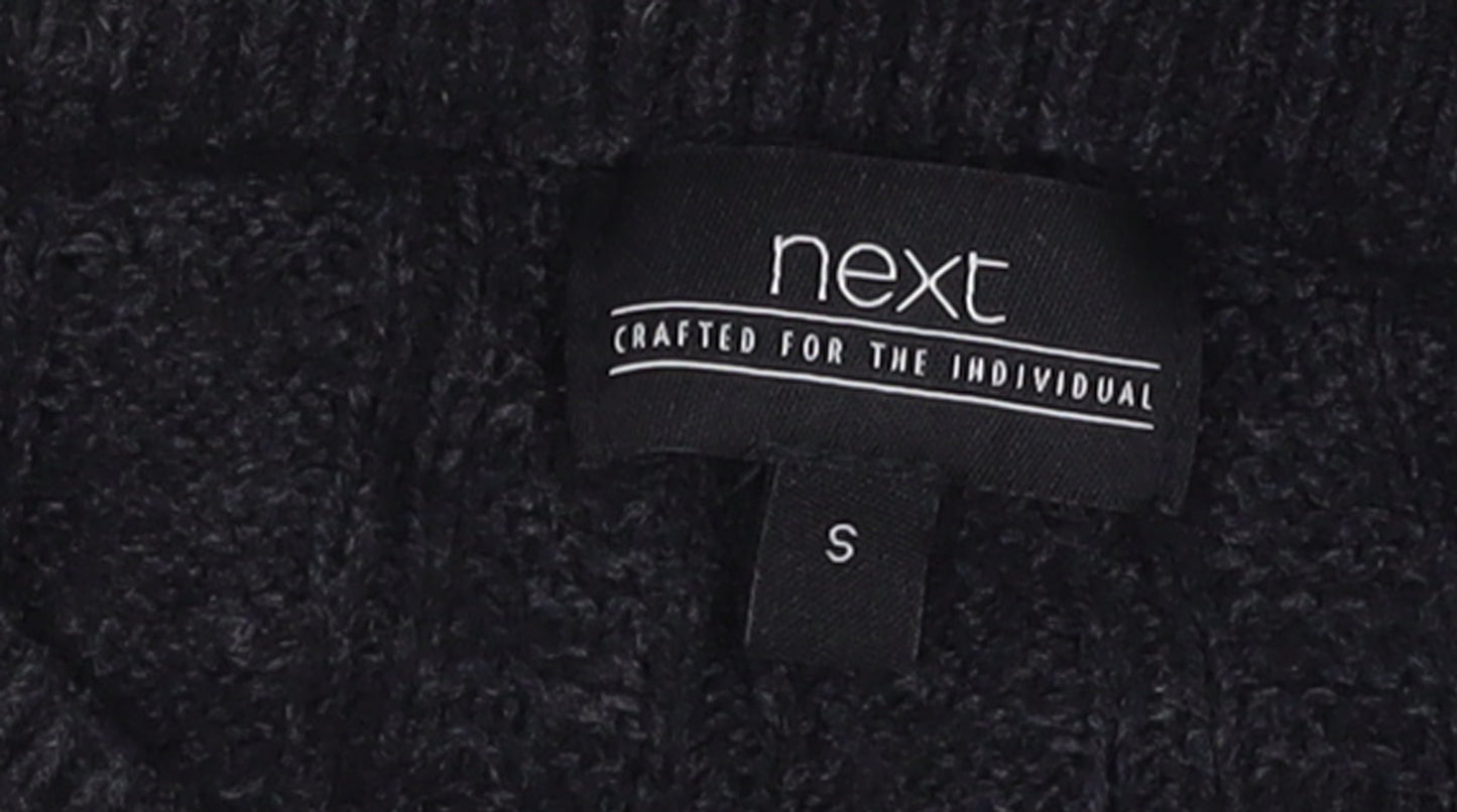 Next Men’s Black Cable-Knit Crew Neck Jumper Size S
