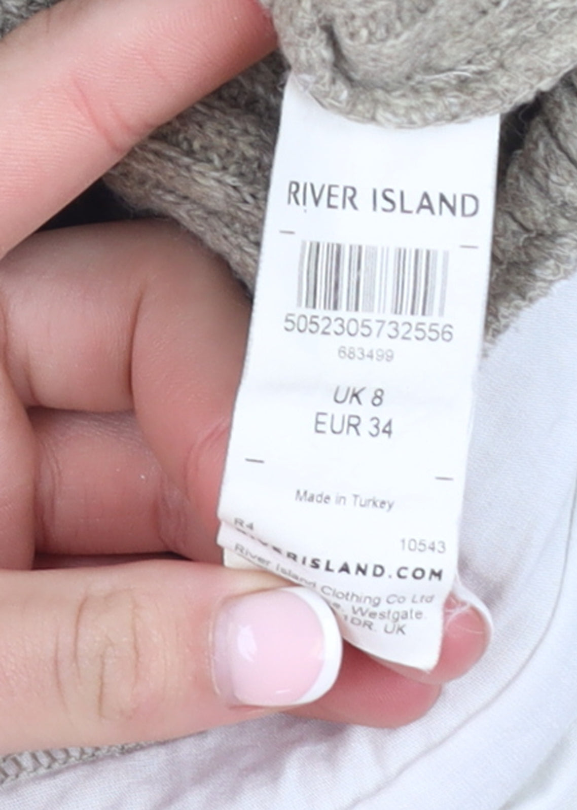 River Island Women Beige High Neck Relaxed Knit Pullover Jumper Size 8