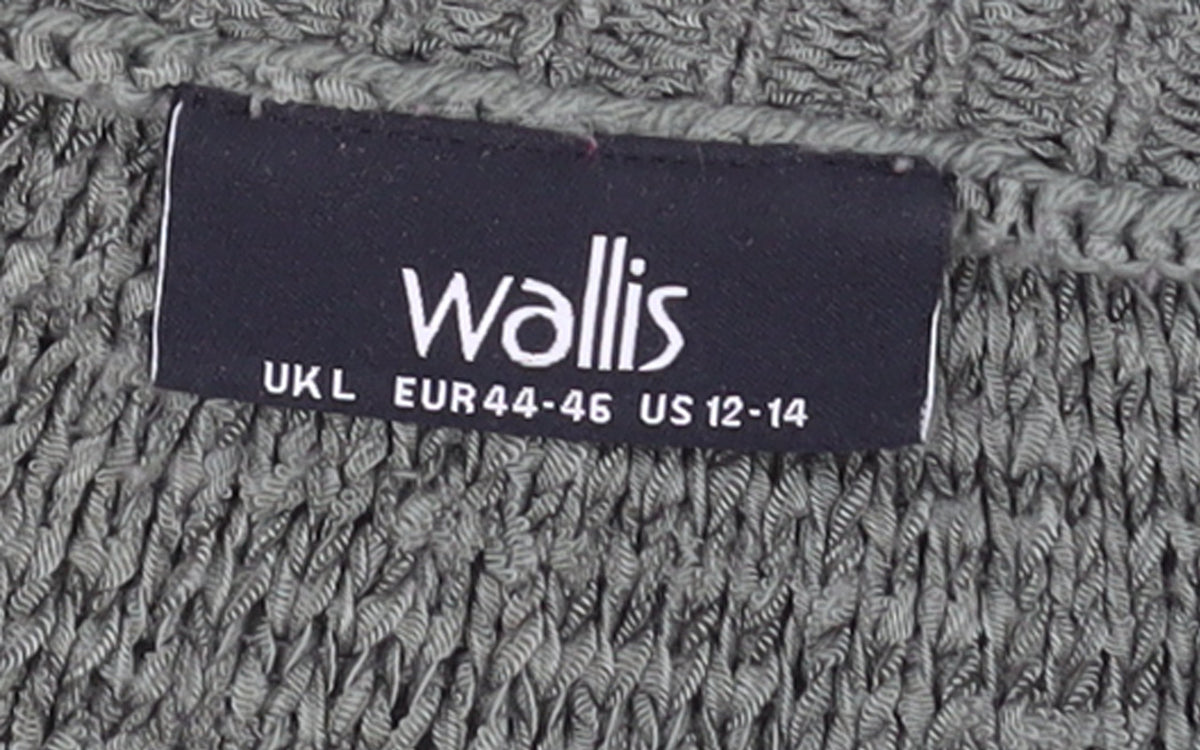 Wallis Women's Green L Chunky-Knit V-Neck Cardigan