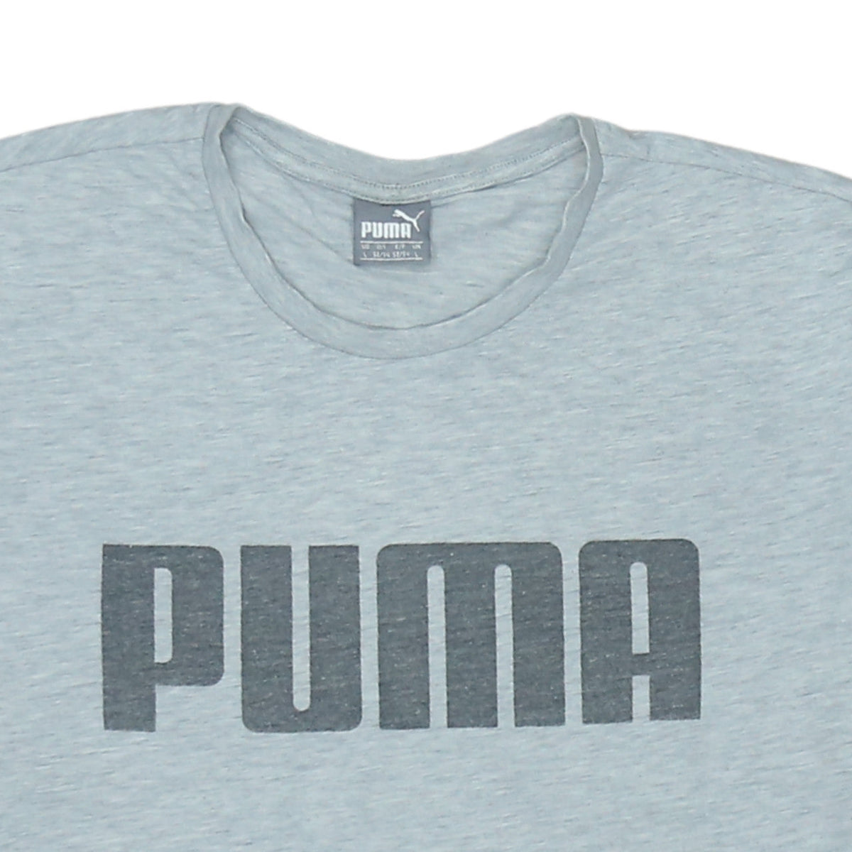 Puma Men's Grey Logo Crew Neck Short Sleeve T-Shirt Size L